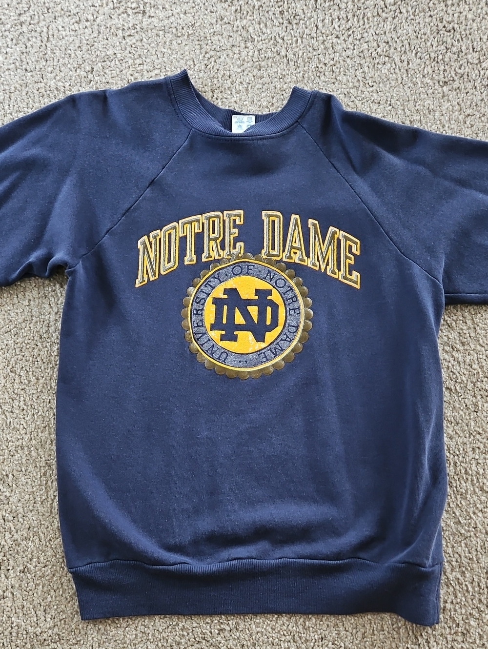 Vintage University of Notre Dame Crewneck Sweatshirt - Navy Blue